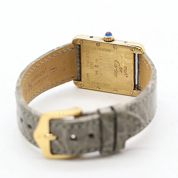 Cartier Must Tank MM W1018687 Quartz Watch Silver Boys Square Dial Accessary