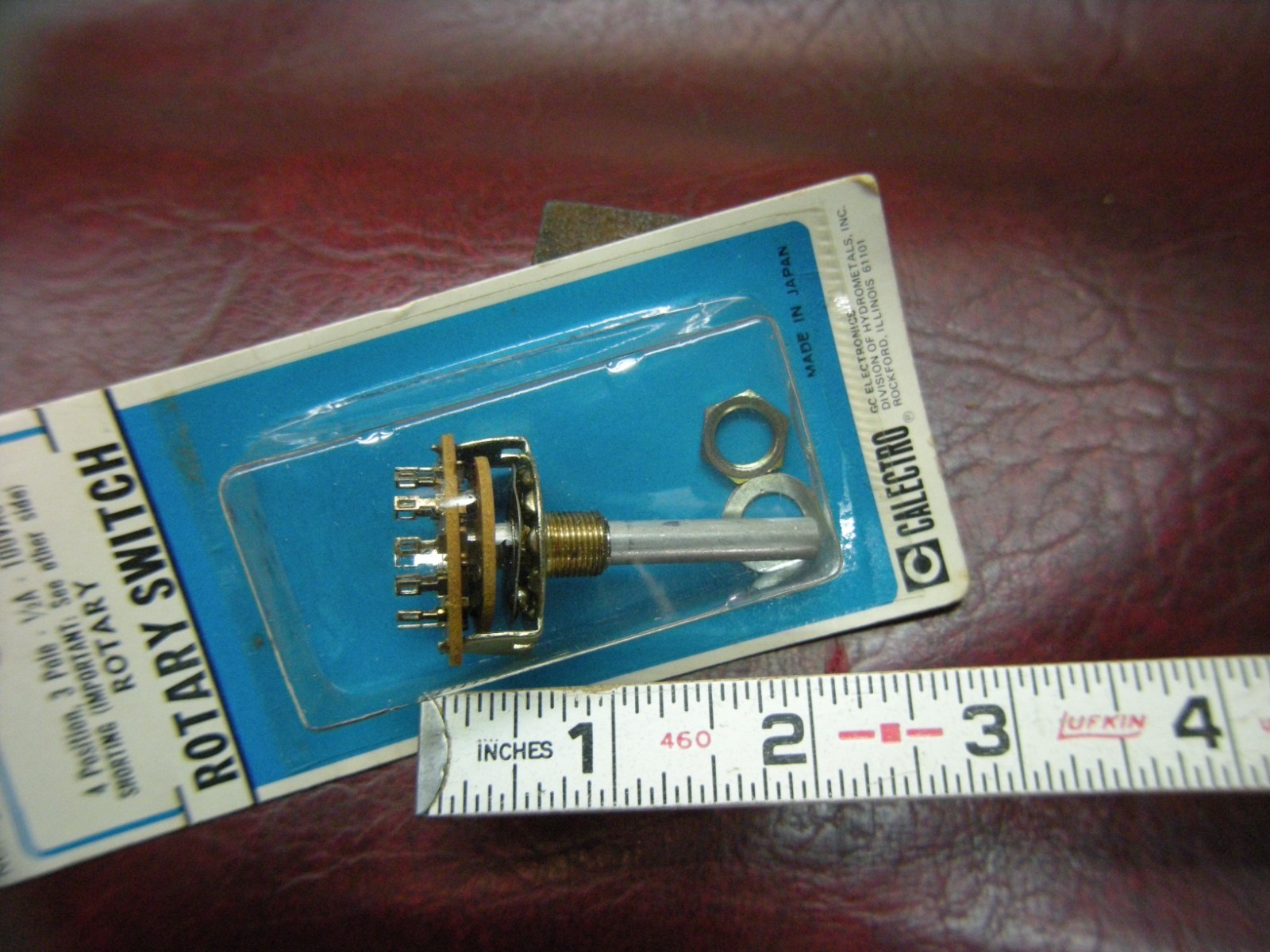 Vintage GC Electronics Mini Rotary Switch, 4 Pos 3 Pole, 100VAC 1/2A, SHORTING