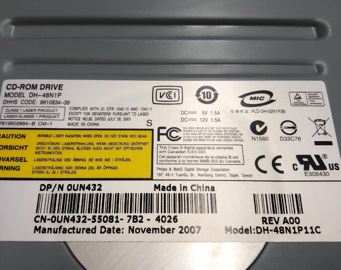 PHILIPS CD-ROM DRIVE DH-48N1P11C 0UN432 REV A00