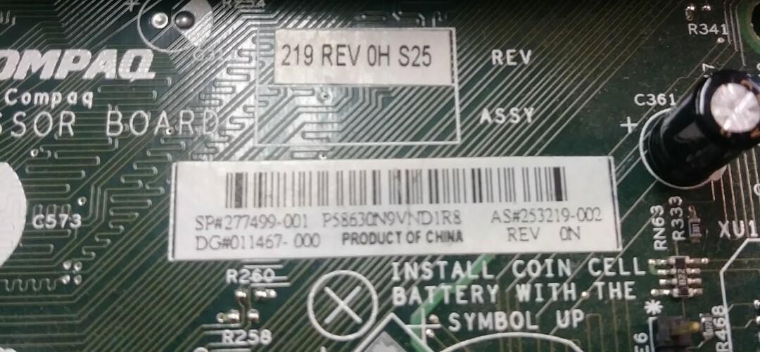 Compaq 277499-001 REV 0N Socket 478 System Board CPU SL5VJ