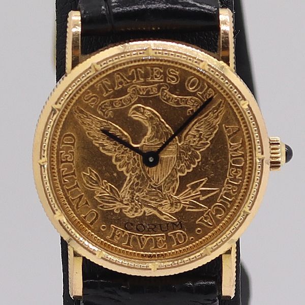 CORUM Coin Watch 1907 18K Gold Top Hand Wind Ladies Vintage 13.9g WORKING
