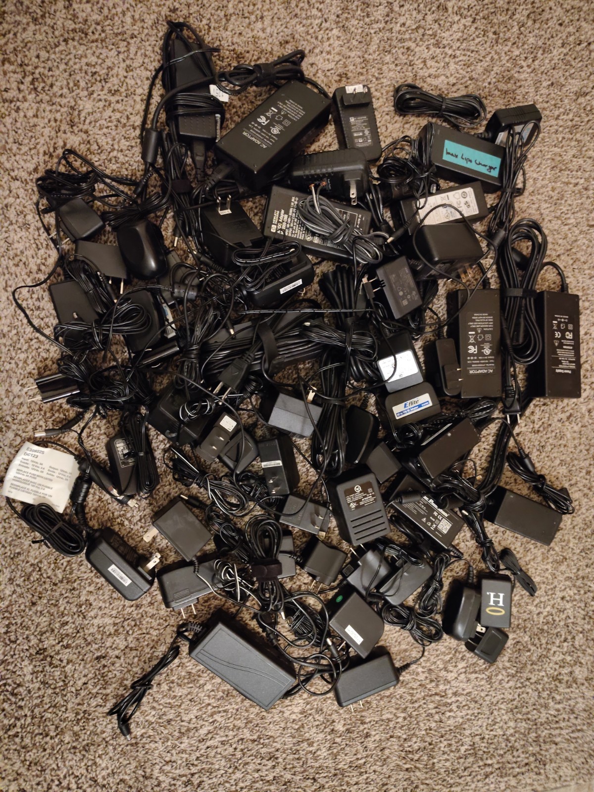 Lot of Power Cords, Chargers Random Miscellaneous Electrical Tested Working