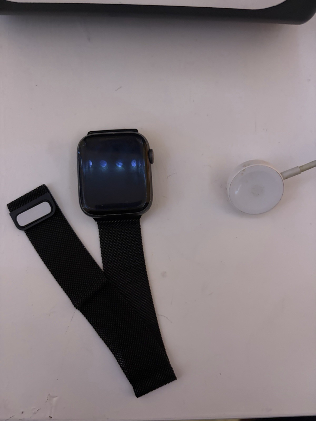 Apple Watch Series 4 44mmBlackwithband&charger. Couple of Scratches. Works Great