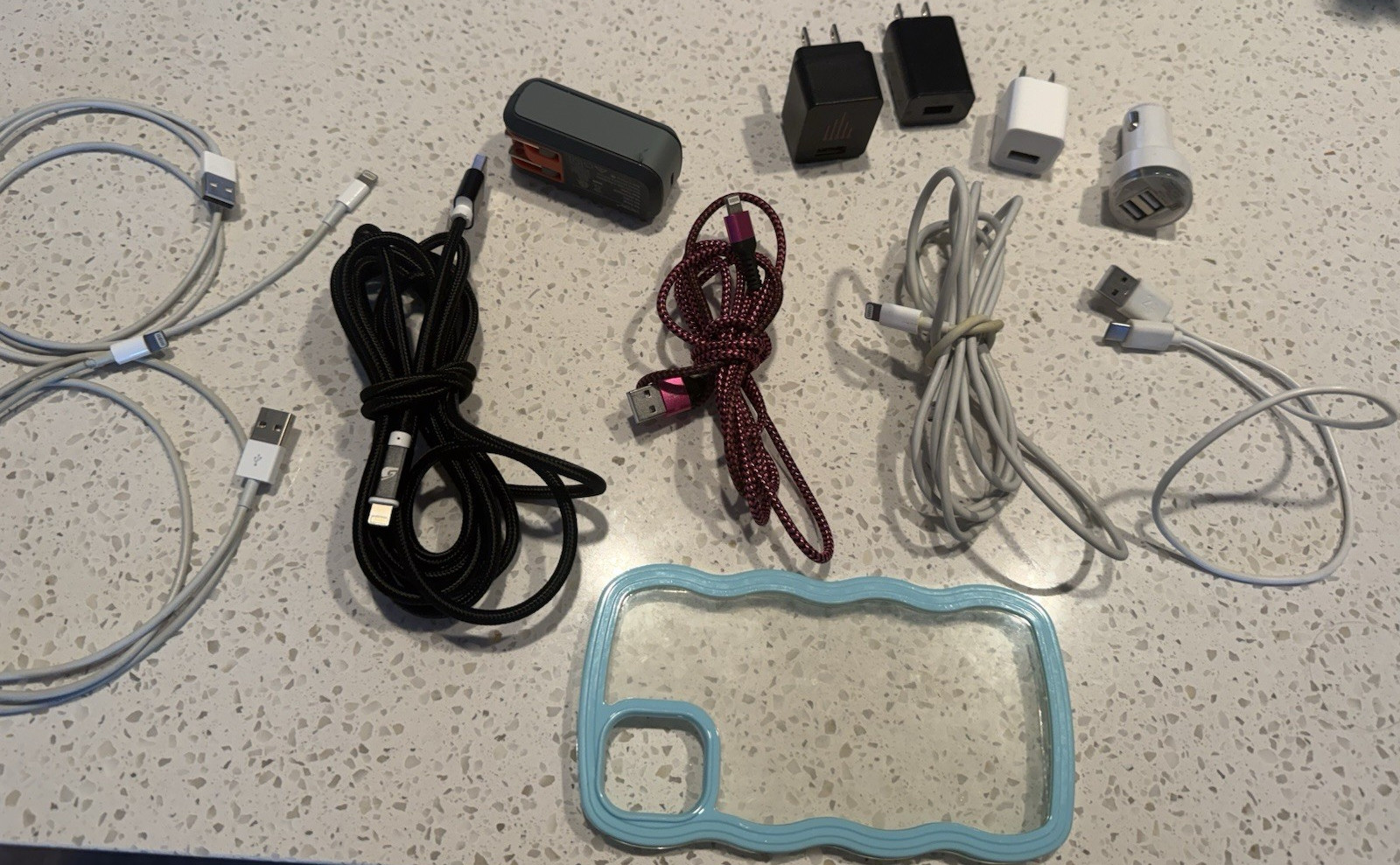 Mixed Lot Charging Cables, Wall Adapters & Car Charger Phone Accessories