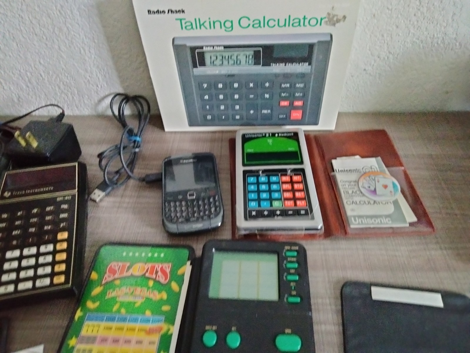 Vintage Junk Drawer Lot of Electronic Gadgets – Games – Calculators -Blackberry