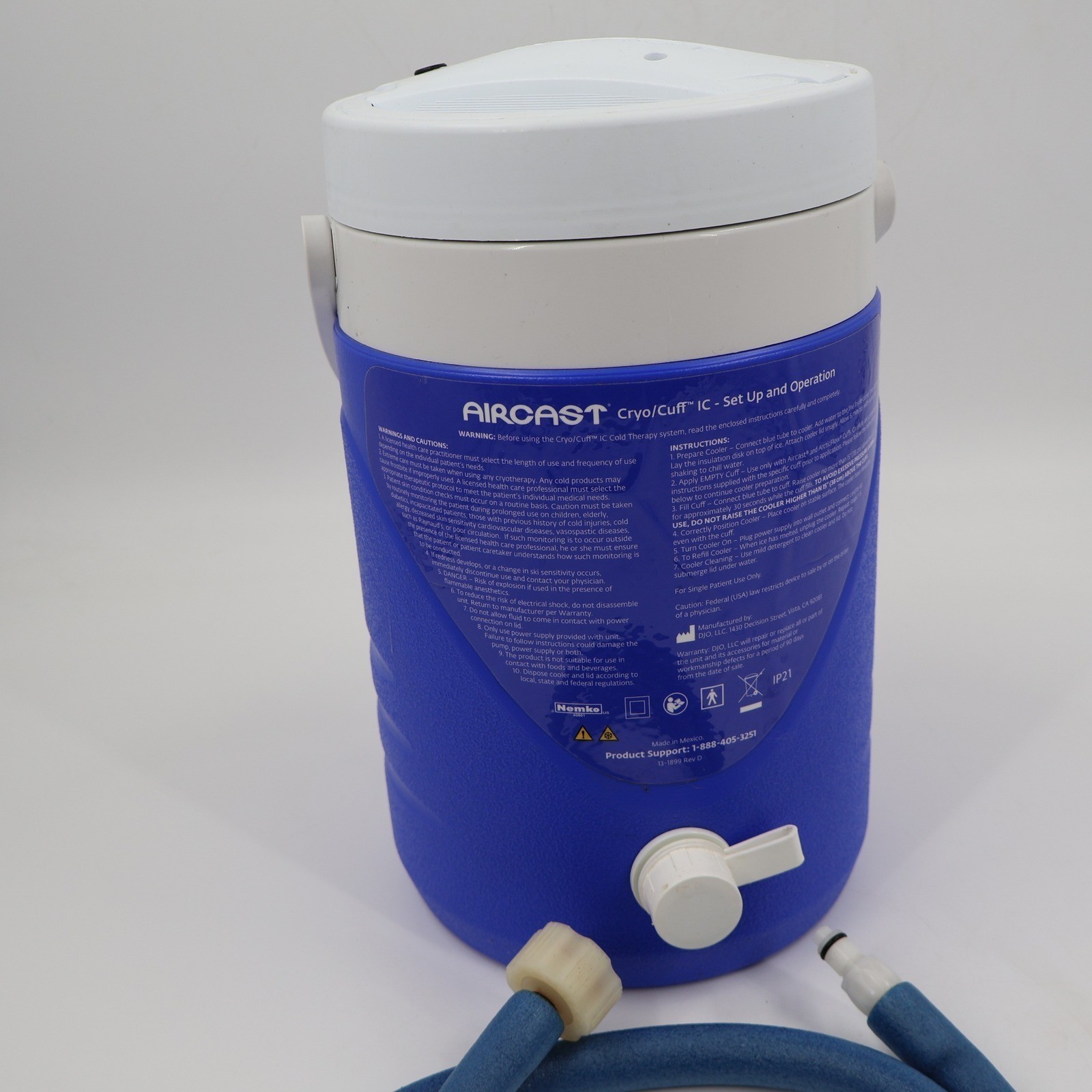 Aircast Cryo/Cuff IC Cold System Blue White Motorized Lid No AC Adapter
