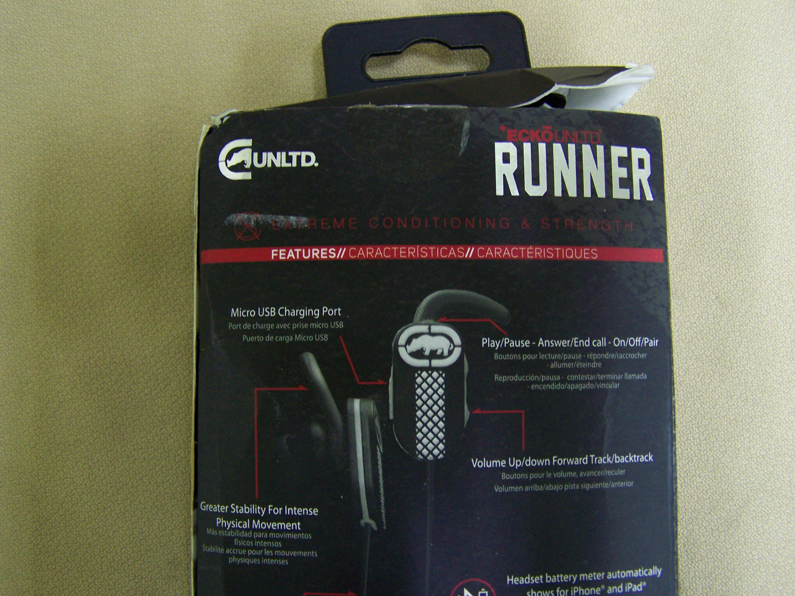 ECKOUNLTD Runner Bluetooth Earphones White/Black earbuds