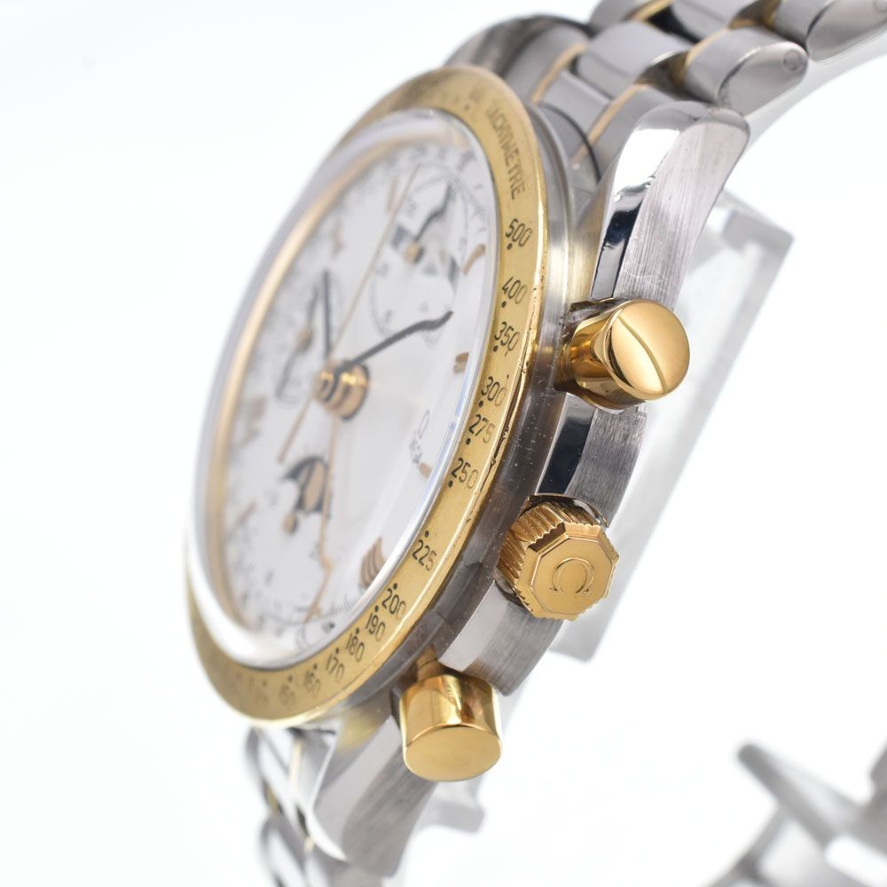 Omega Speedmaster Moonphase 18K Yellow Gold Bezel White Automatic Men’s Watch