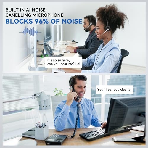 Wantek Corded Office Phone Headset Mono Noise Canceling Mic RJ Connector
