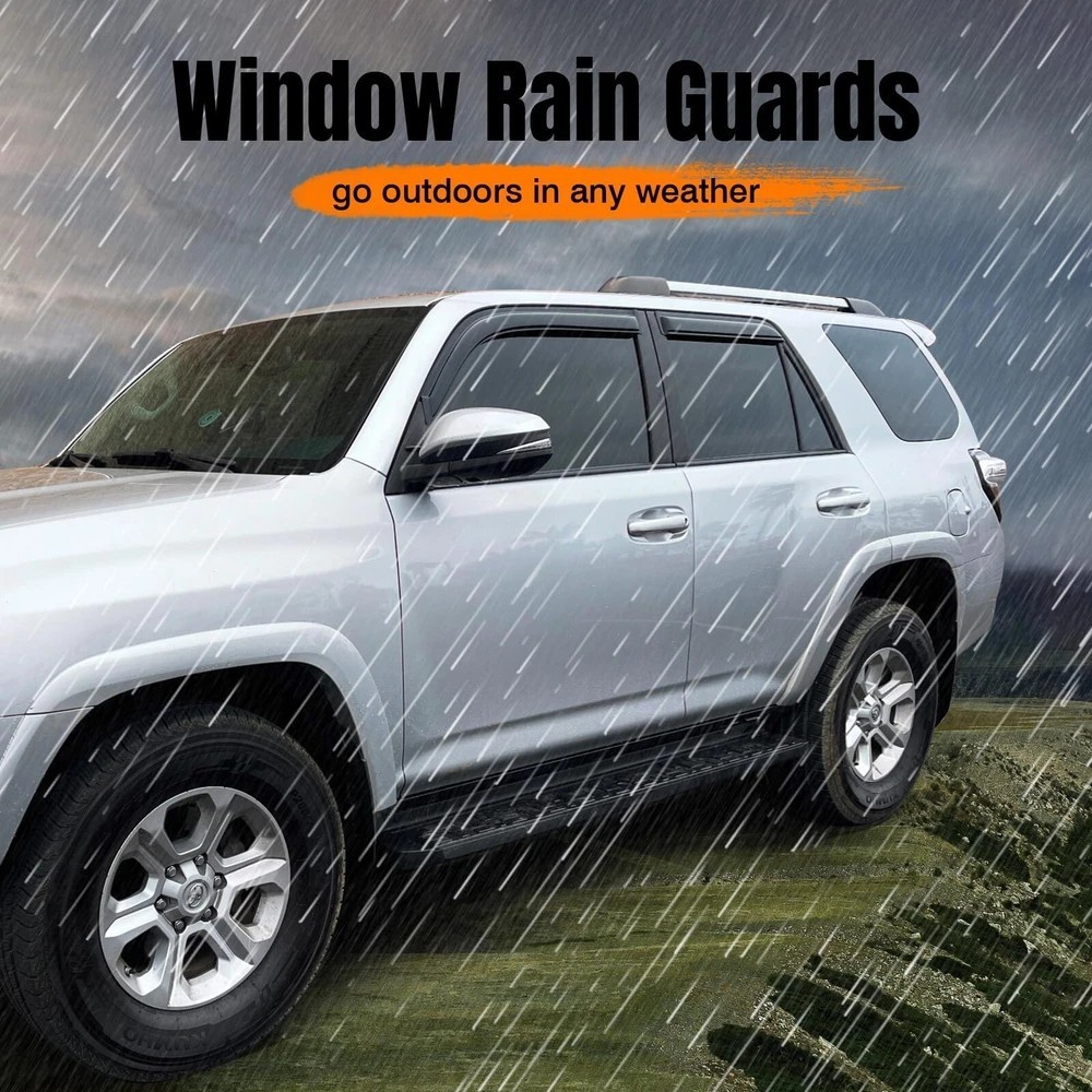 Tape On Window Visor Deflectors Compatible with 2001-2004 Toyota Tacoma