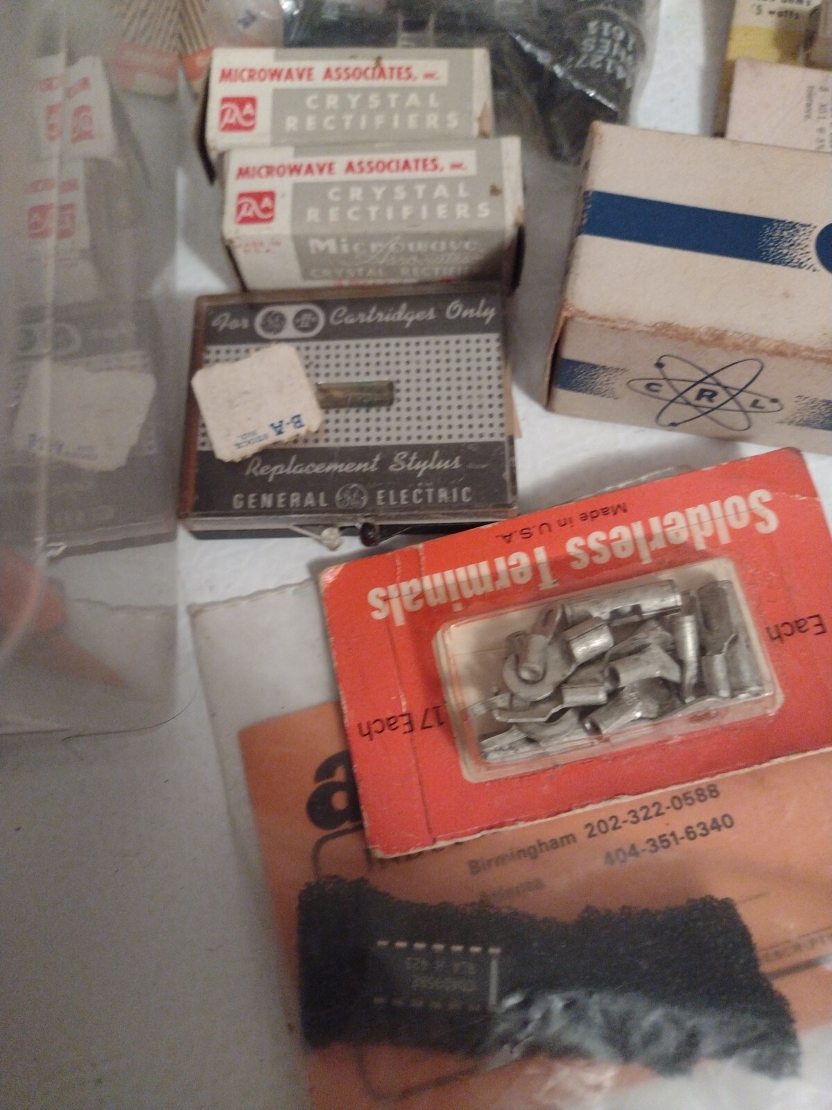 Vintage Assortment Of Electrical Components Olson Tung-sol Bulbs Etc