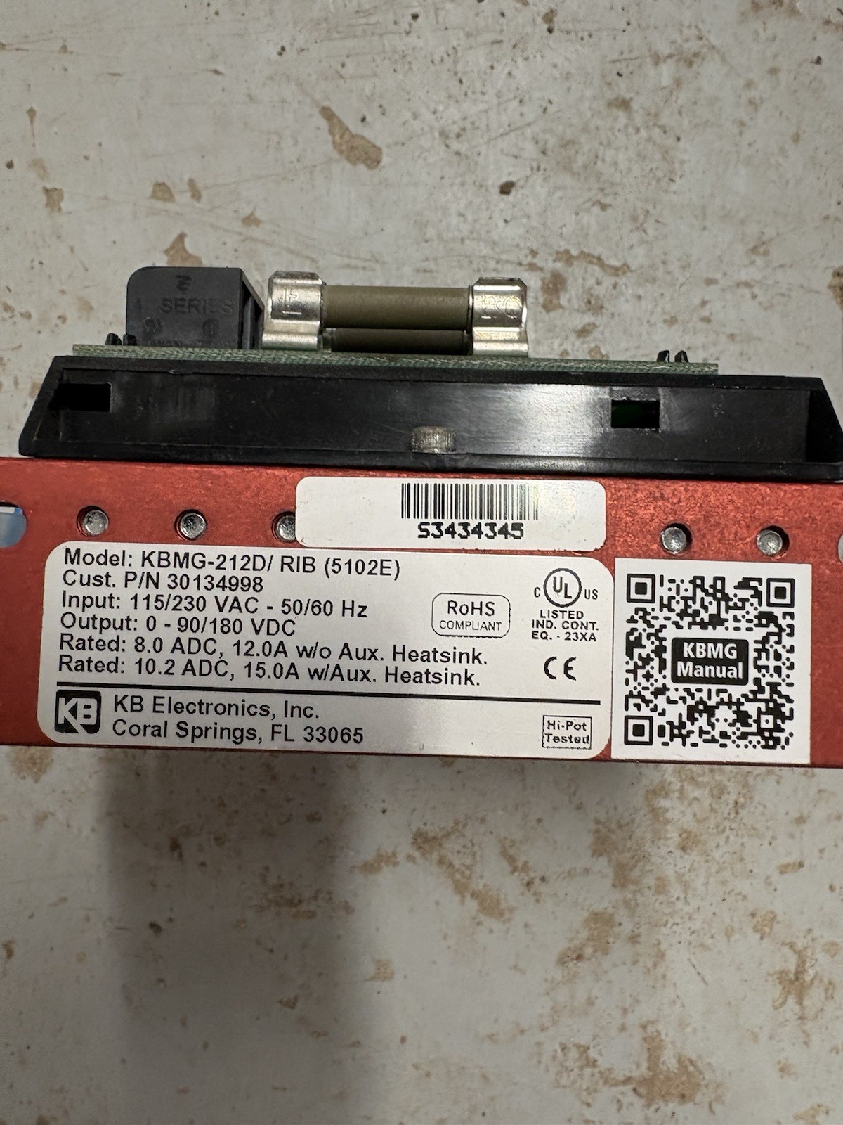 Preowned KB Electronics KBMG-212D/RIB For Parts Or Repair