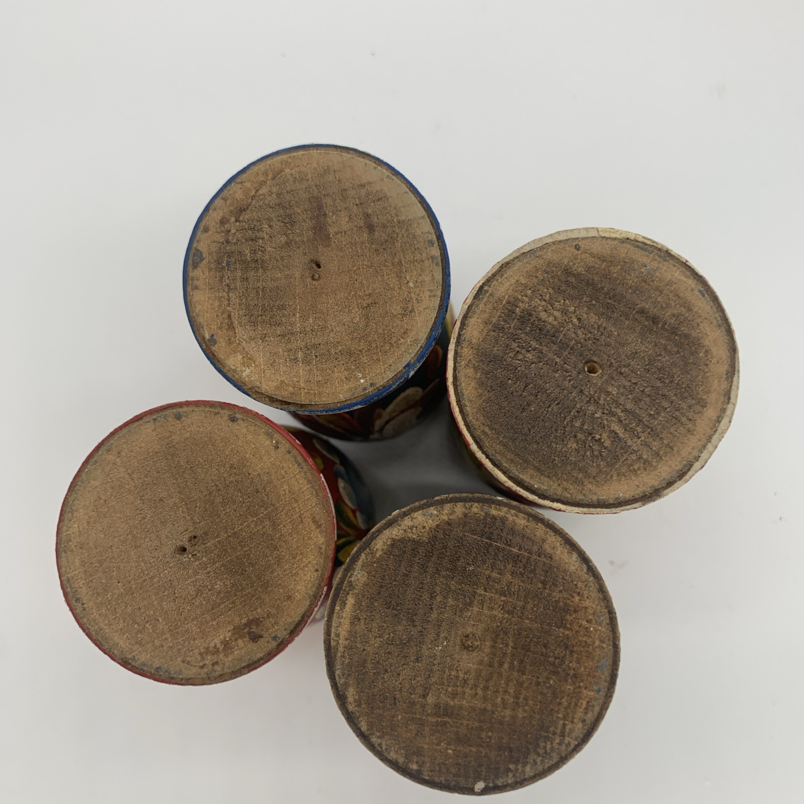 Miscellaneous Lot Collection 4 Wooden Egg Cups, Ceramic Vase, Mini Wood Vessel