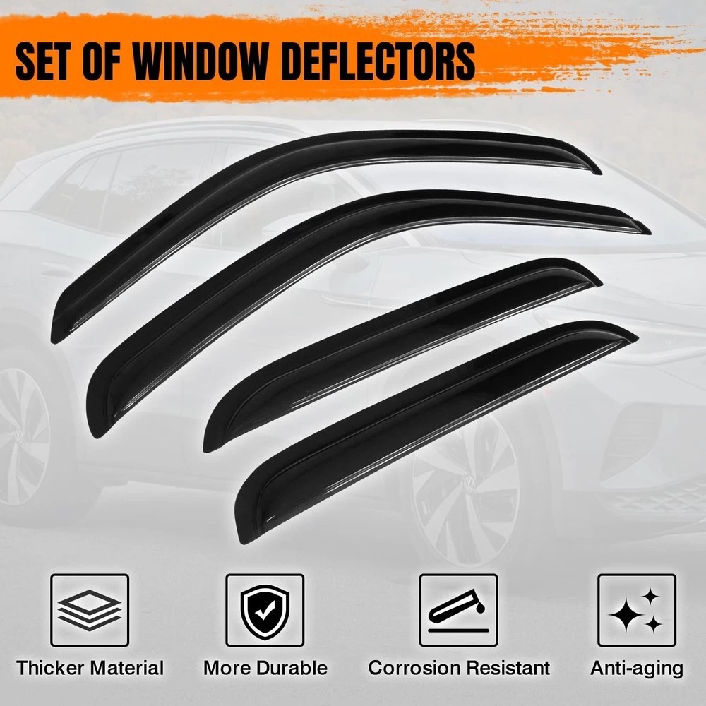 Tape On Window Visor Deflectors Compatible with 2001-2004 Toyota Tacoma
