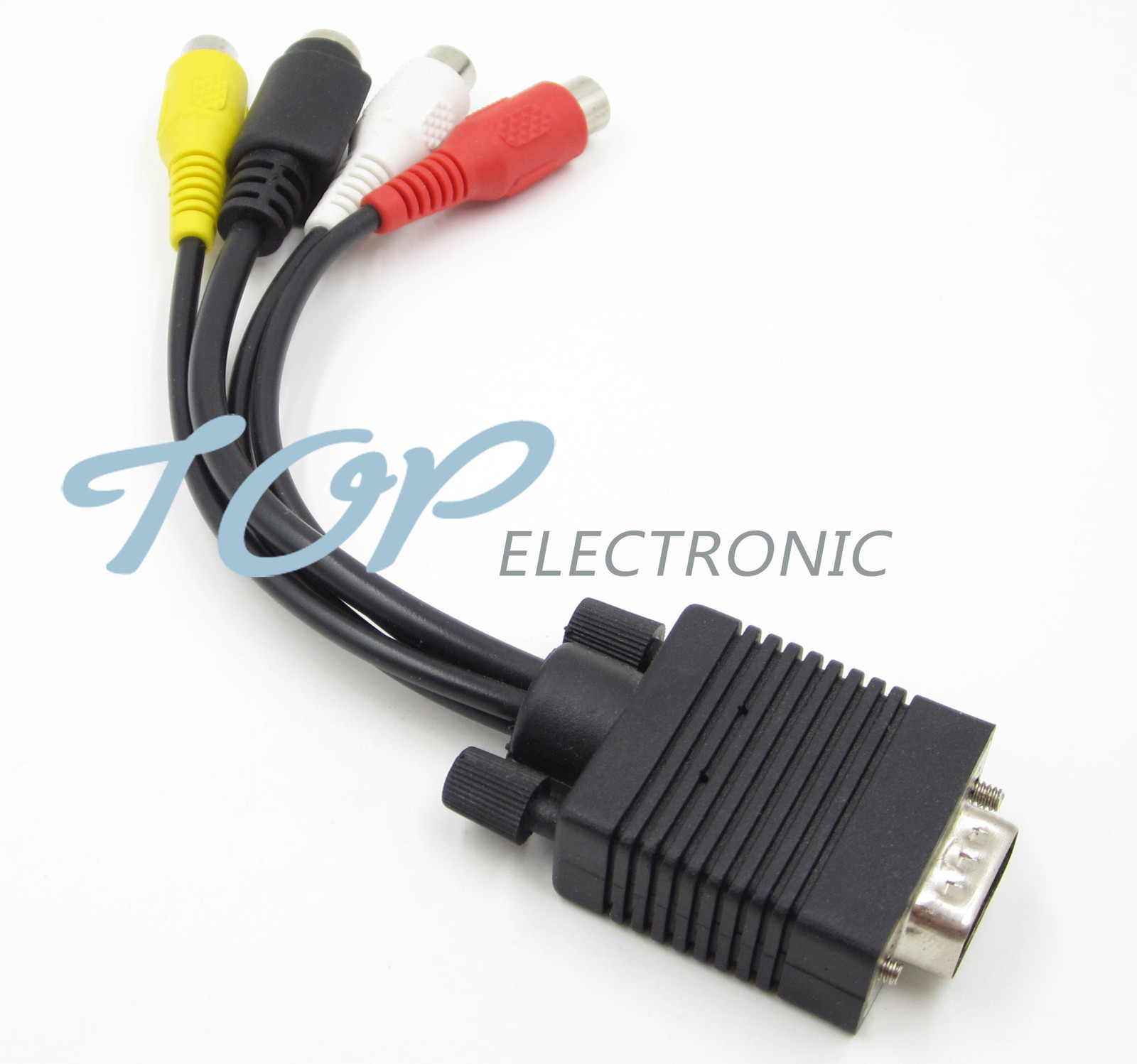 VGA SVGA to S-VIDEO 3 RCA TV AV Converter Cable Adapter Black