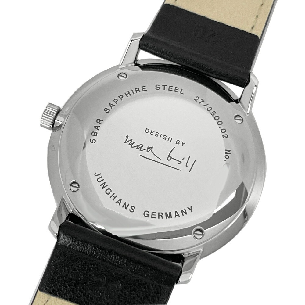 Junghans Max Bill 027/3500.02 Automatic 38mm White Dial Black Strap Men’s Watch