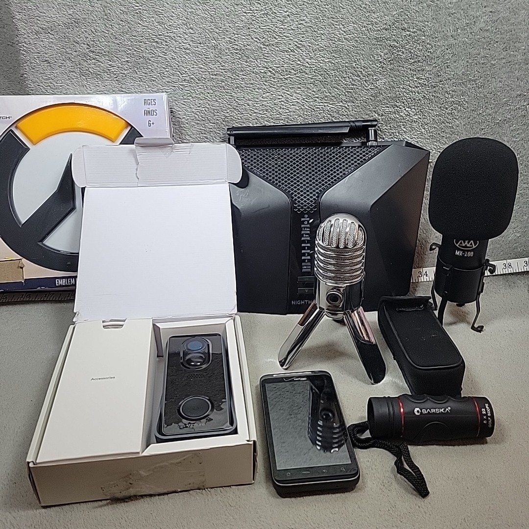 Electronics Lot Router Mics HTC Phone Door Cam Golf Scope FOR PARTS