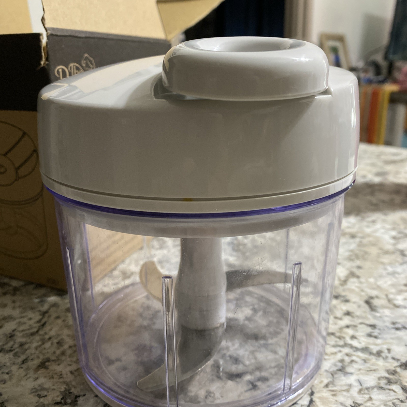 Pampered Chef Manual Food Processor 2581 Chopper New In Box Open Box Clear Bowl