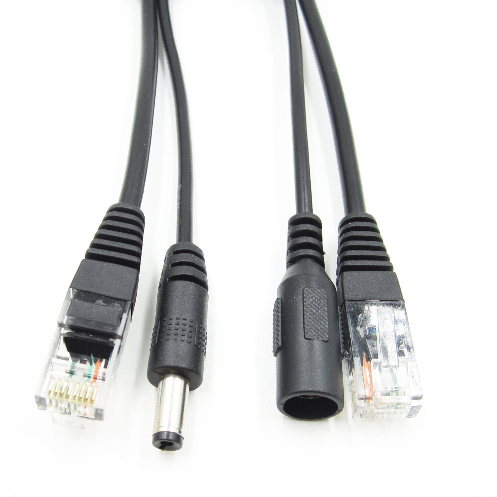 Power Over Ethernet Passive POE Injector Adapter Splitter Cable kit black