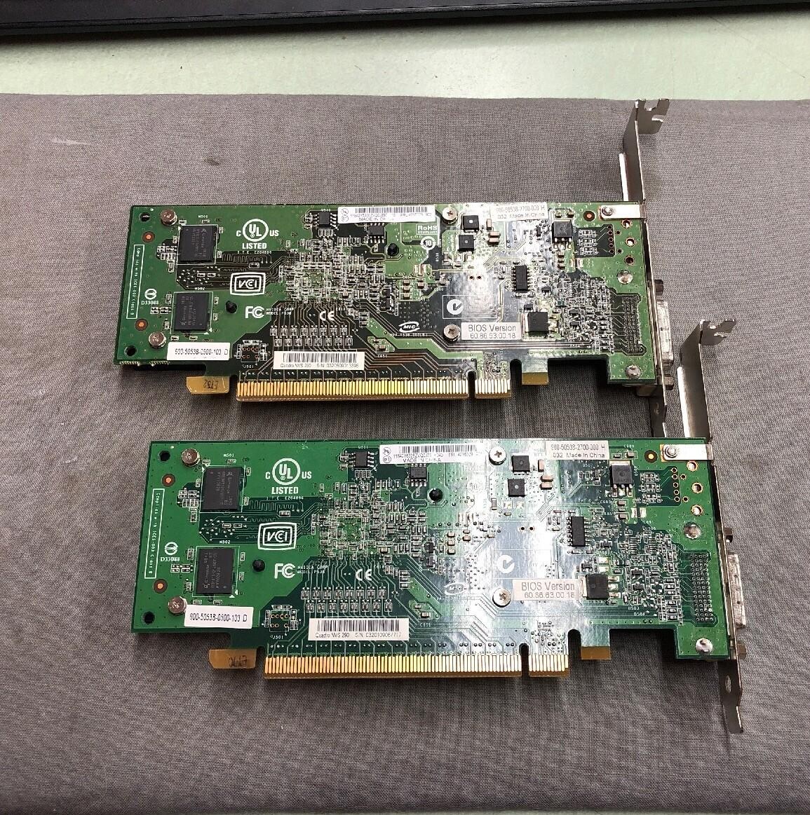 LOT OF 2 NVIDIA Quadro NVS 290 256MB DMS-59 PCIe x16 Video Card 42Y6329