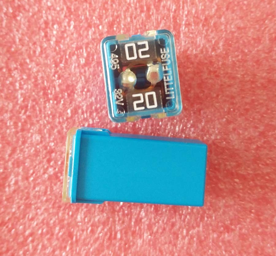 Littelfuse 0495020 495 Square Car Fuse 20A 32V JCASE Cartridge Fuses BLUE