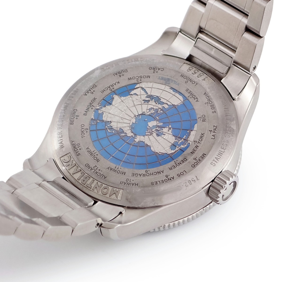 Montblanc 1858 GMT MB129616 Blue Sunray Date Arabic Bar Automatic Men’s Watch