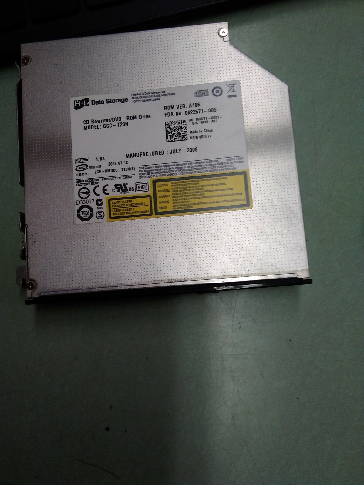 Hitachi LG GCC-T20N Computer CD Rewriter/DVD-ROM VER A106