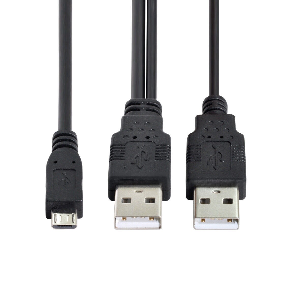 Micro USB 5pin to two USB A type Y Cable Cord For 2.5″ Mobile Hard Disk
