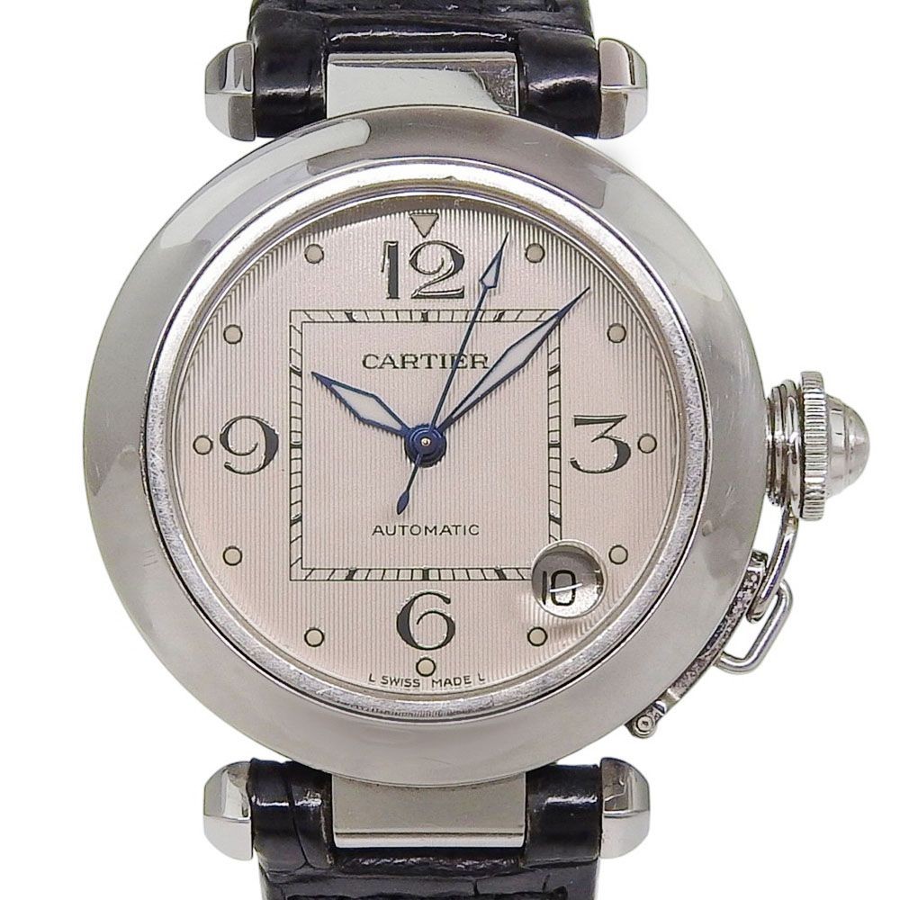 Cartier Watch Pasha C 2002 Christmas Limited Edition SS×Leather AT Silver Men’s