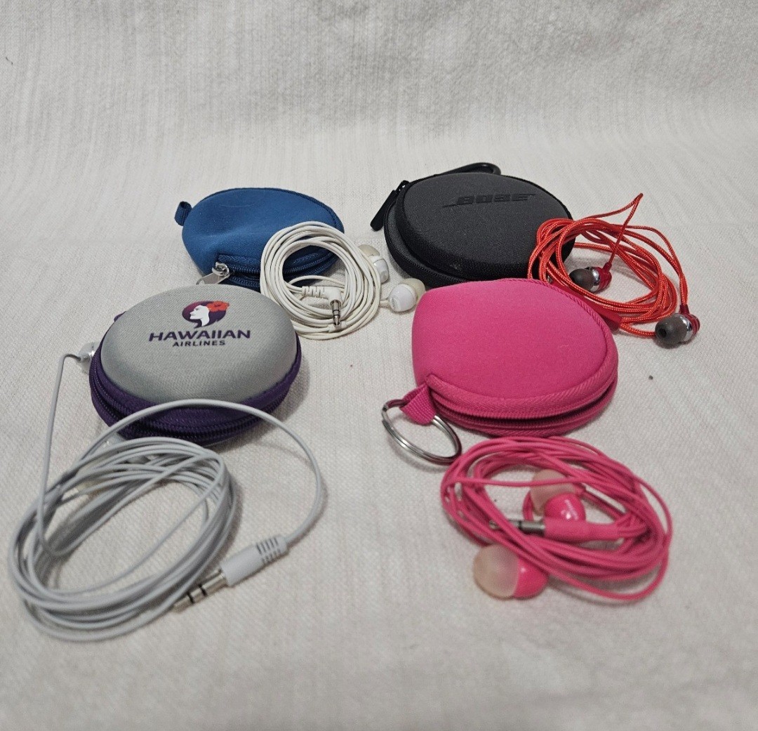 Lot of Charging Cords, Wall Plug Boxes, Corded Earbuds, Power Adapters, etc.