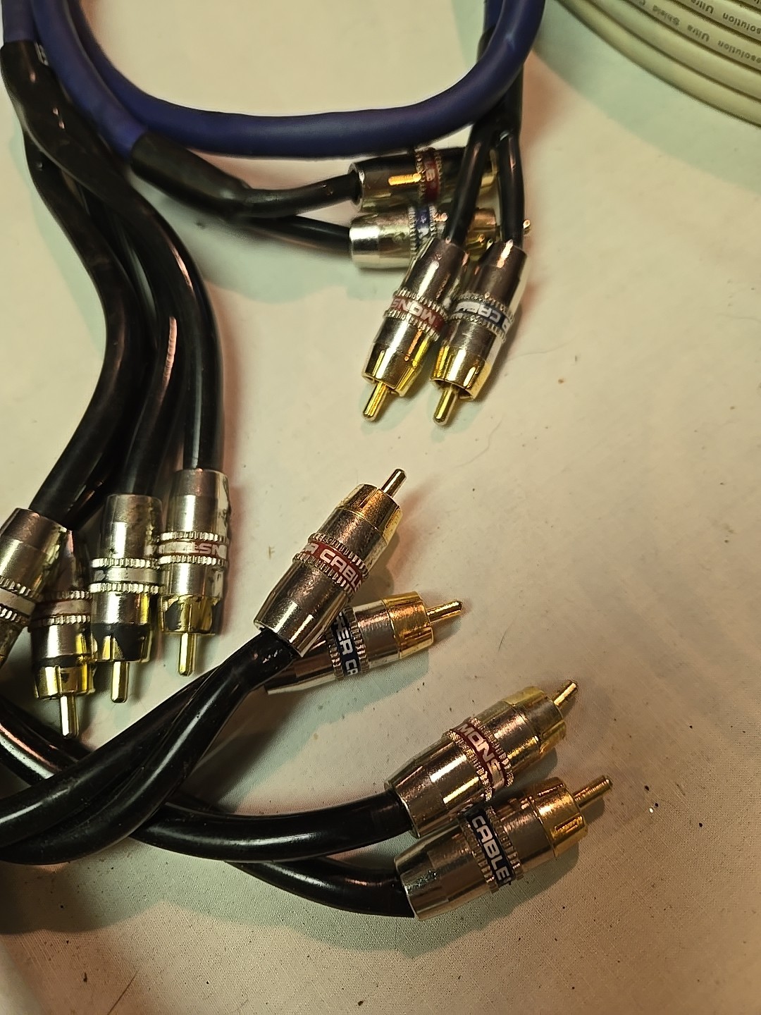 Large Lot Of Audio/Video Cables Scosche Fosgate Monster Python Etc See Pics