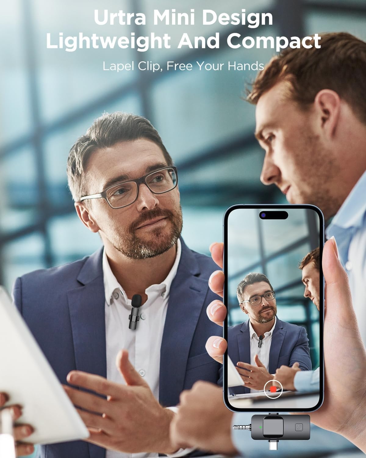 Lapel Microphone Wireless for Video Recording, Vlog, Streaming, 3 in 1
