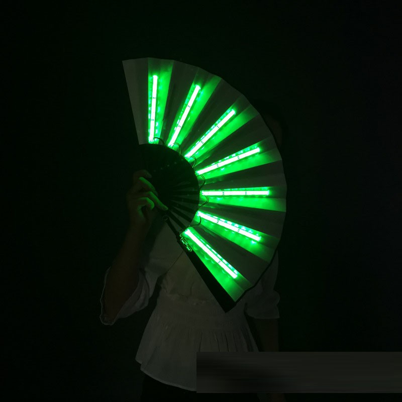 Portable LED Hand Fan Folding Glow Fan for Festivals Parties Events
