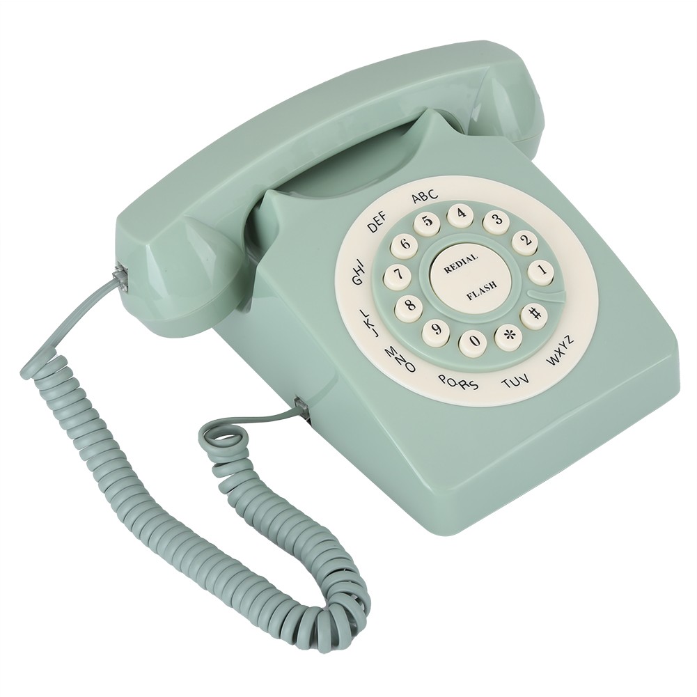 Antique Green Telephone Vintage Style High Definition Call For Home Office