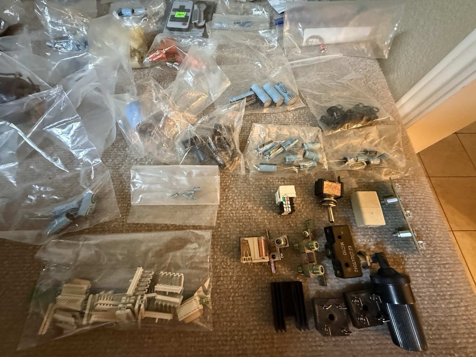 Mixed Electronics Components Lot Inductors Relays LEDs Resistors Transformers
