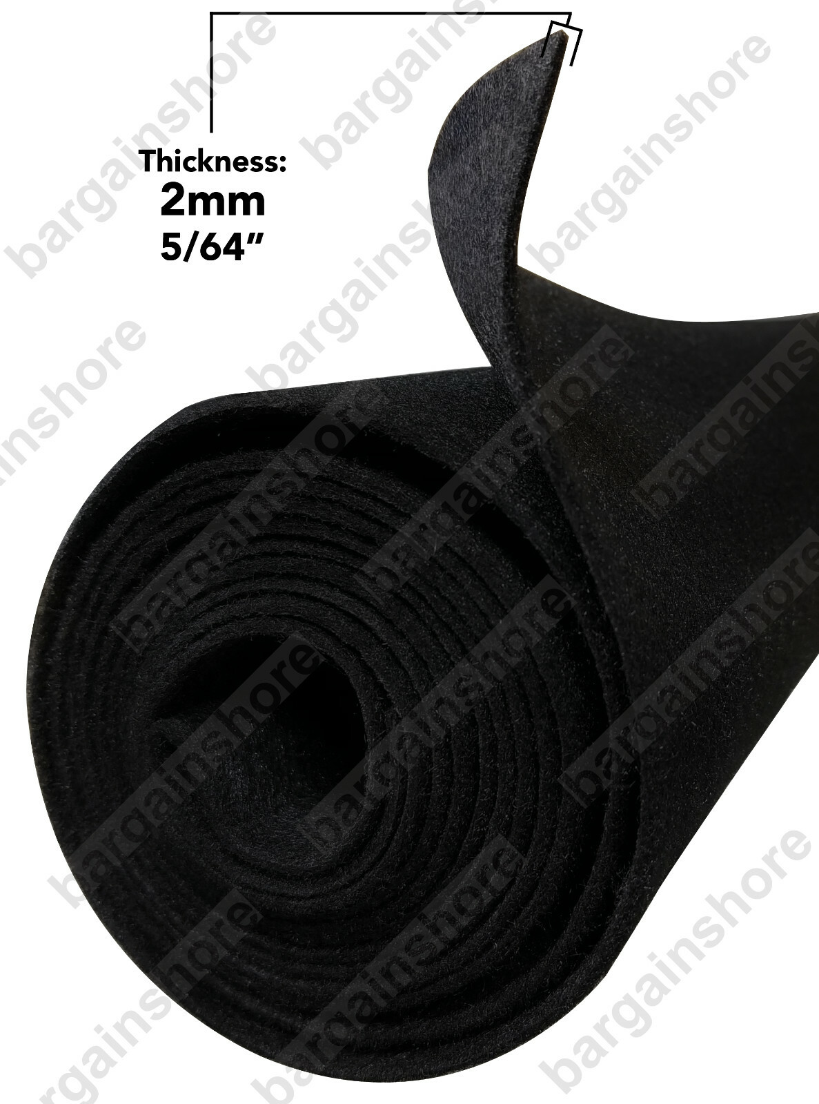 3ft long x 48″ wide Black BLK01 Polymat Series 25 Latex Backed Carpet