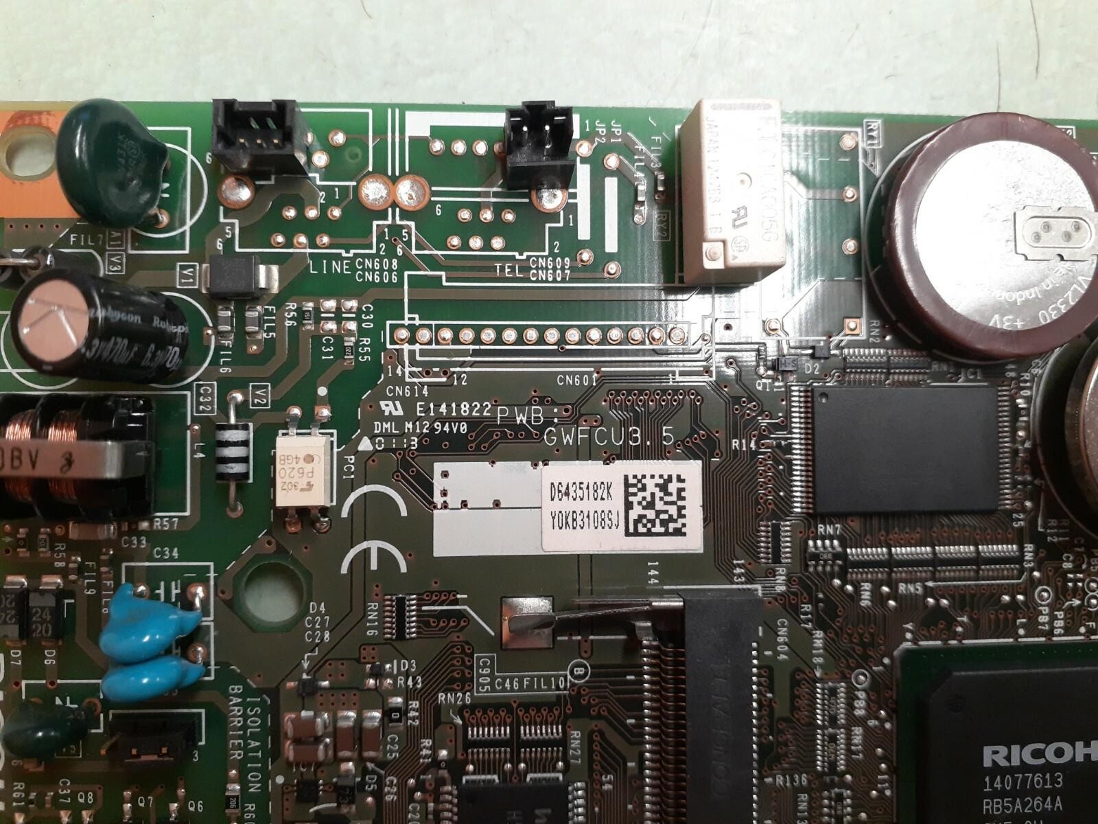 RICOH FAX CONTROL UNIT BOARD GWFCU3.5 D6435182K Y0KB3108SJ