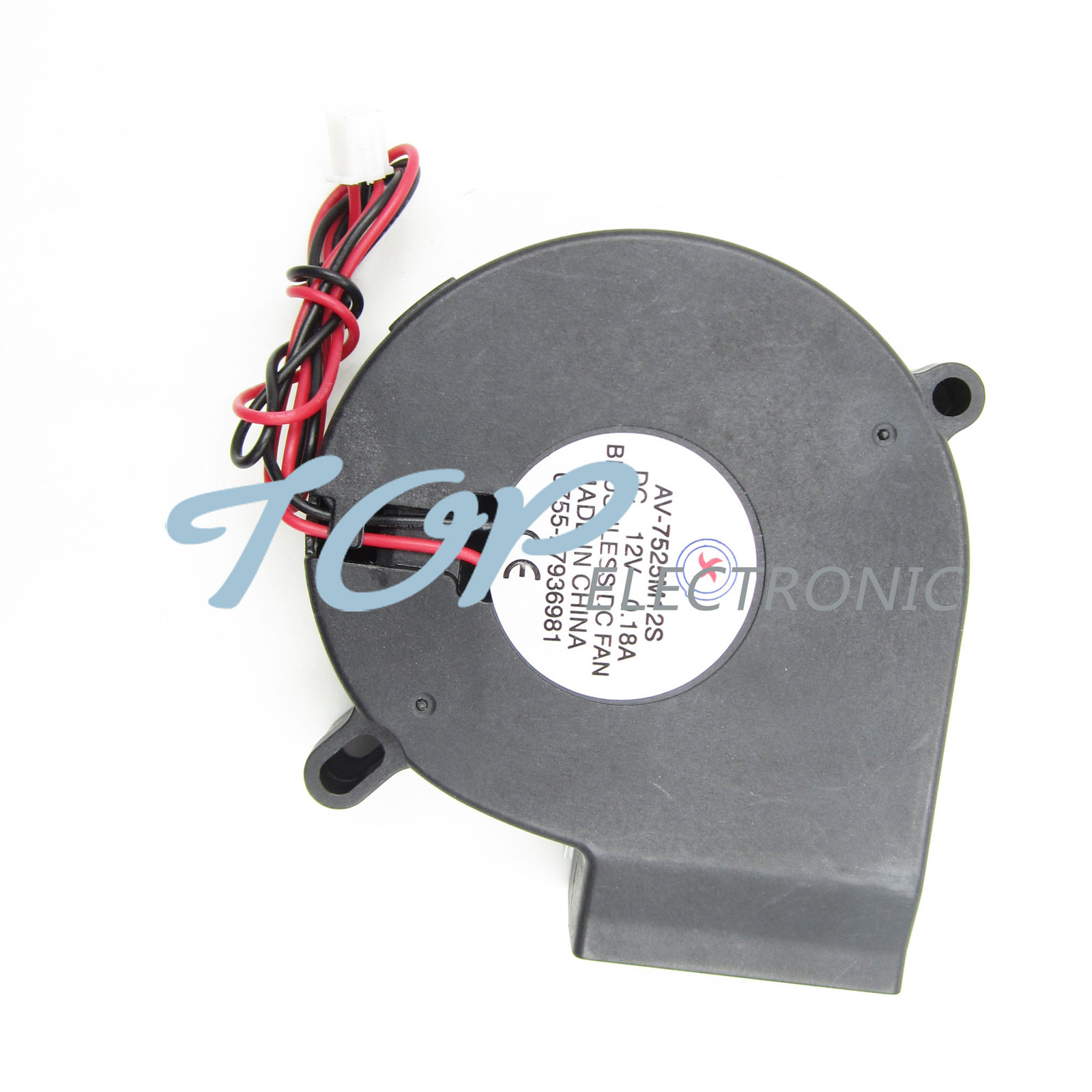 Brushless Blower Cooling Fan Sleeve-Bearing 7525S DC12V 0.18A 75x33mm 75mm