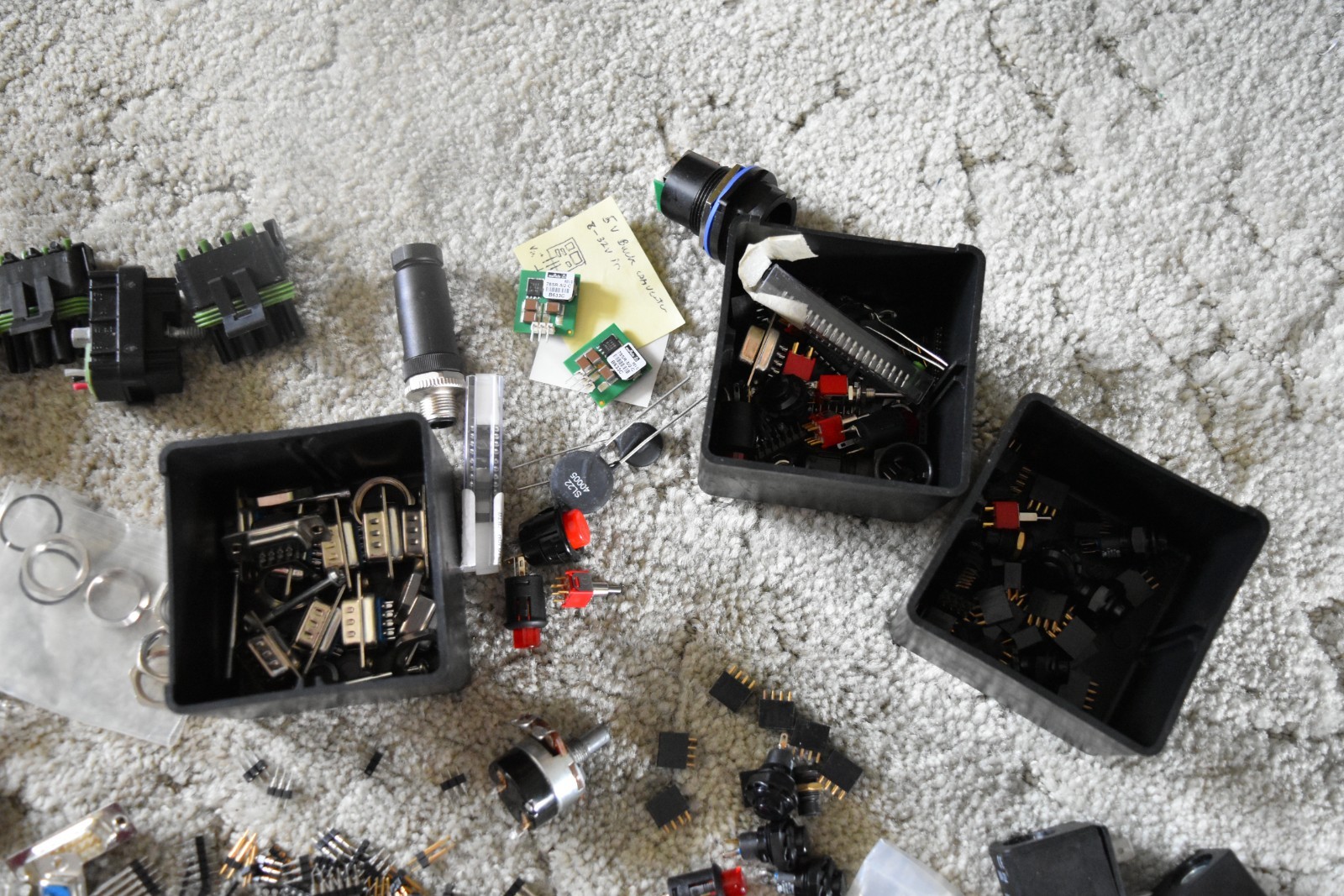 Junk Drawer Electronics Parts Lot Assorted Lot Buttons Switches Pins Boards Conn