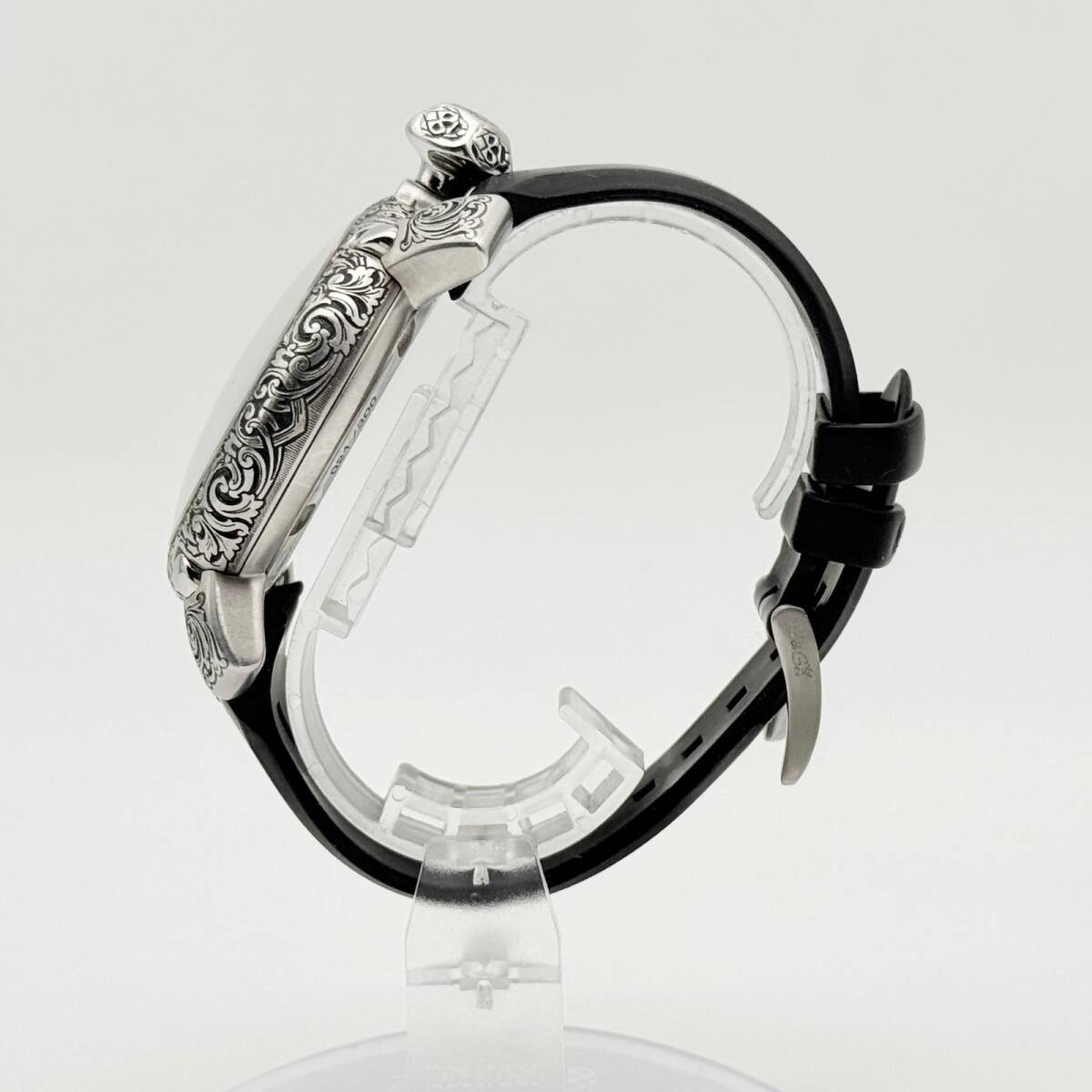 Gaga Milano Watch Manuale 48 Skullture 5060CE Black Hand-wound Men’s Working
