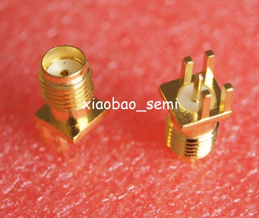 50pcs PCB clip mount straight 5.08mm Connector SMA Female jack solder edge 1.6mm