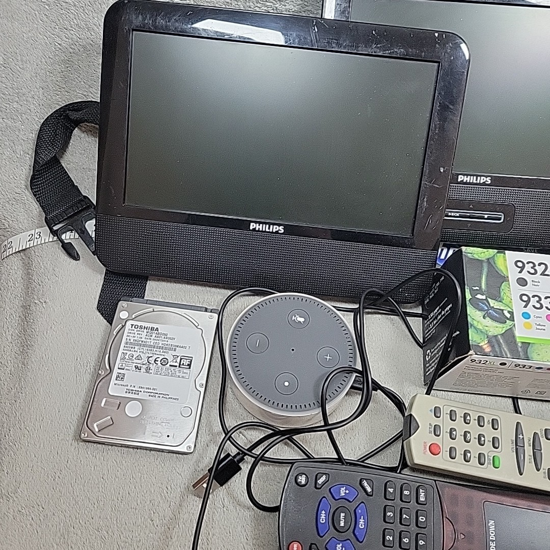 Mixed Electronics Lot DVD Player Remotes Toshiba Drive Echo Dot Parts