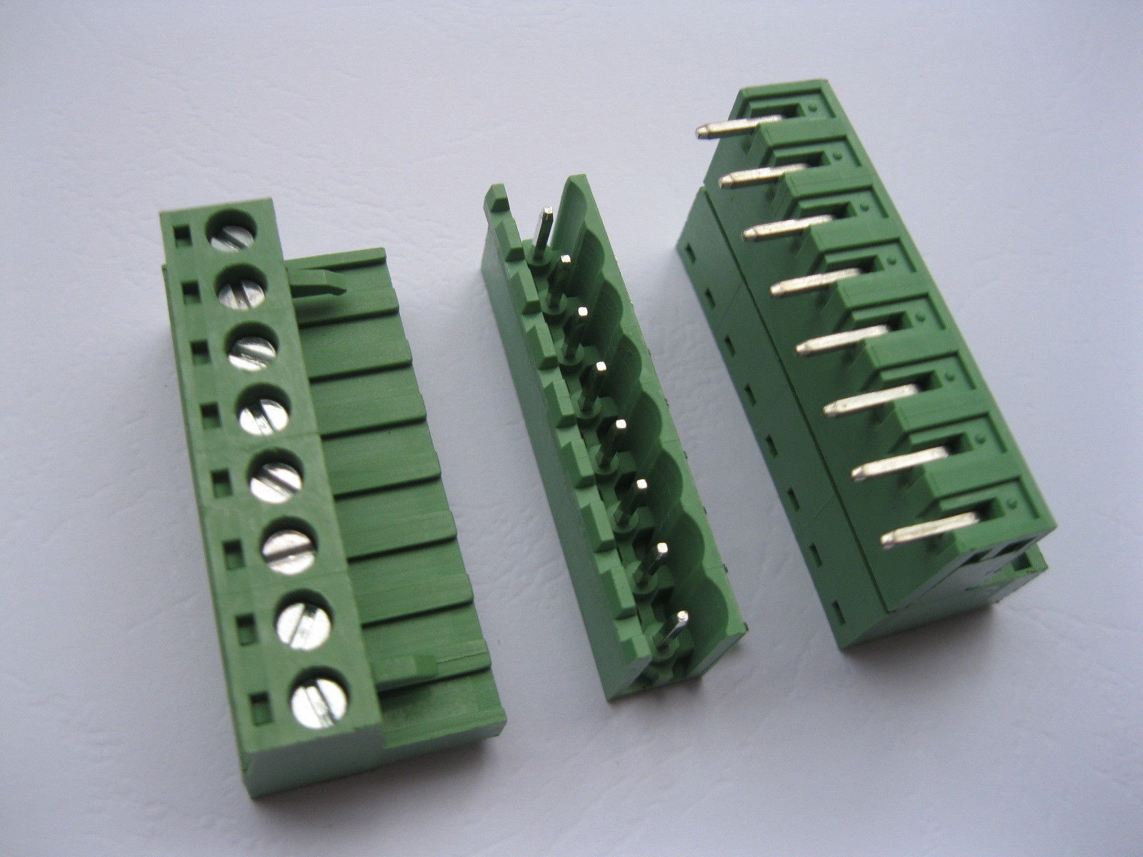 100 x Angle 8pin/way 5.08mm Screw Terminal Block Connector Green Pluggbale Type