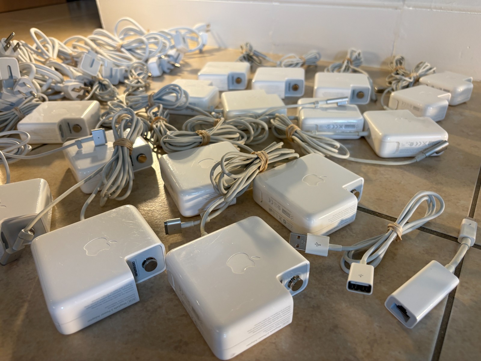 Lot of (49) Genuine Apple Adapters Cables & Accessories Mixed Bundle Converters