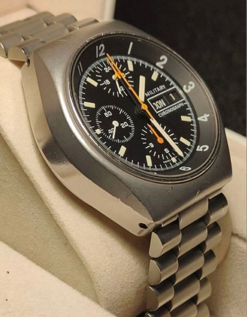 Tutima Military Chronograph Lemania 5100 Automatic Vintage Mens Watch