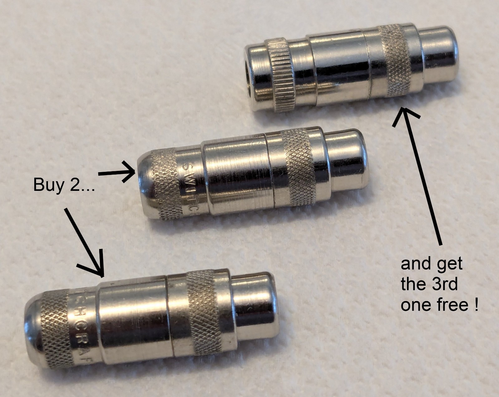 Switchcraft 3503X – Female Phono inline RCA Cable Mount Jack