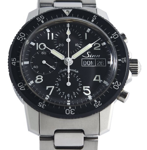 Sinn Watch Instrument 103.B.SA.AUTO Chronograph Automatic Black Dial Wristwatch