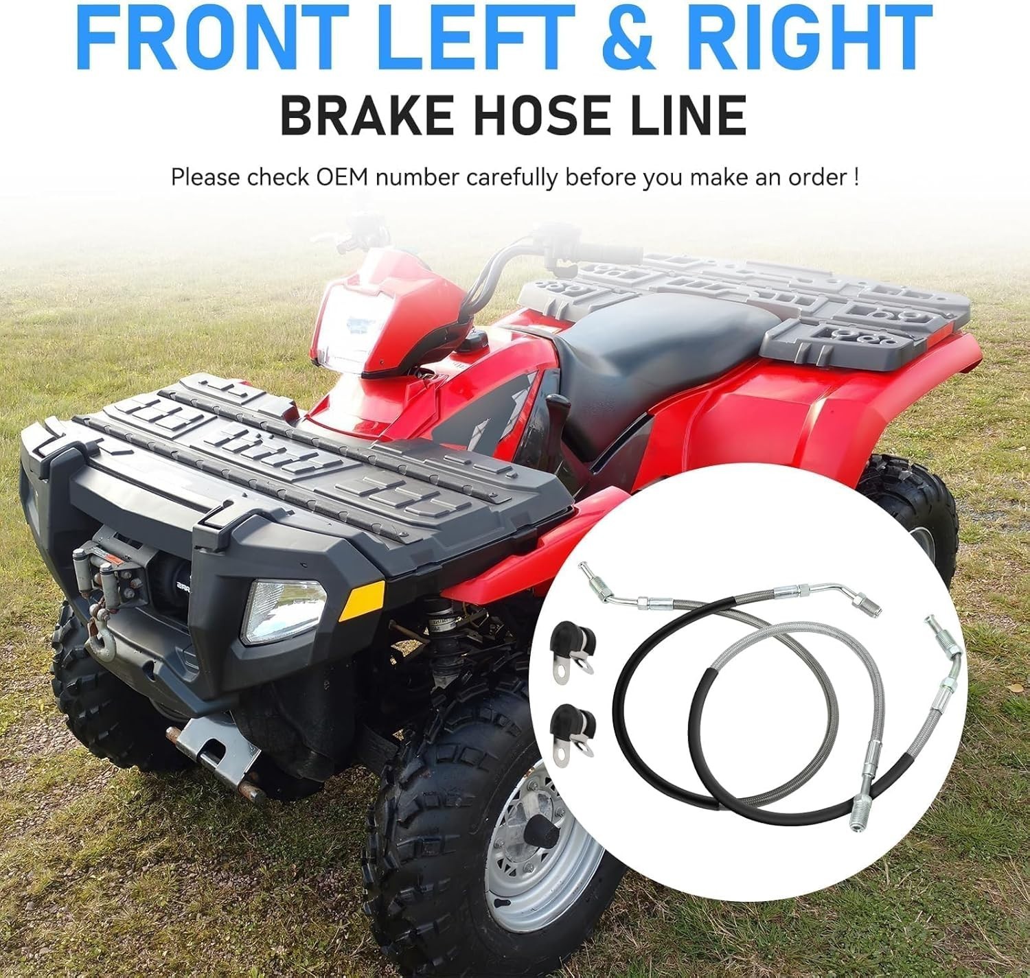 Front Left & Right Brake Hose Line for Polaris Sportsman Magnum Trail Boss