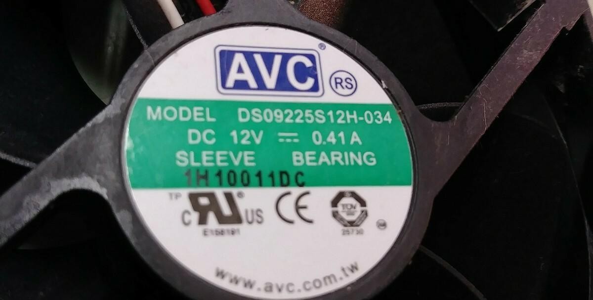 LOT OF 2 AVC DC FAN DS09225S12H-034 3 PIN COOLING FAN DC12V ~ 0.41A
