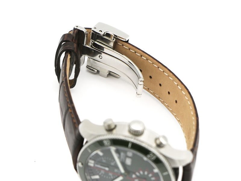 Tutima Grand Flieger Airport Chronograph 6407-03 Auto Leather Strap Mens Watch